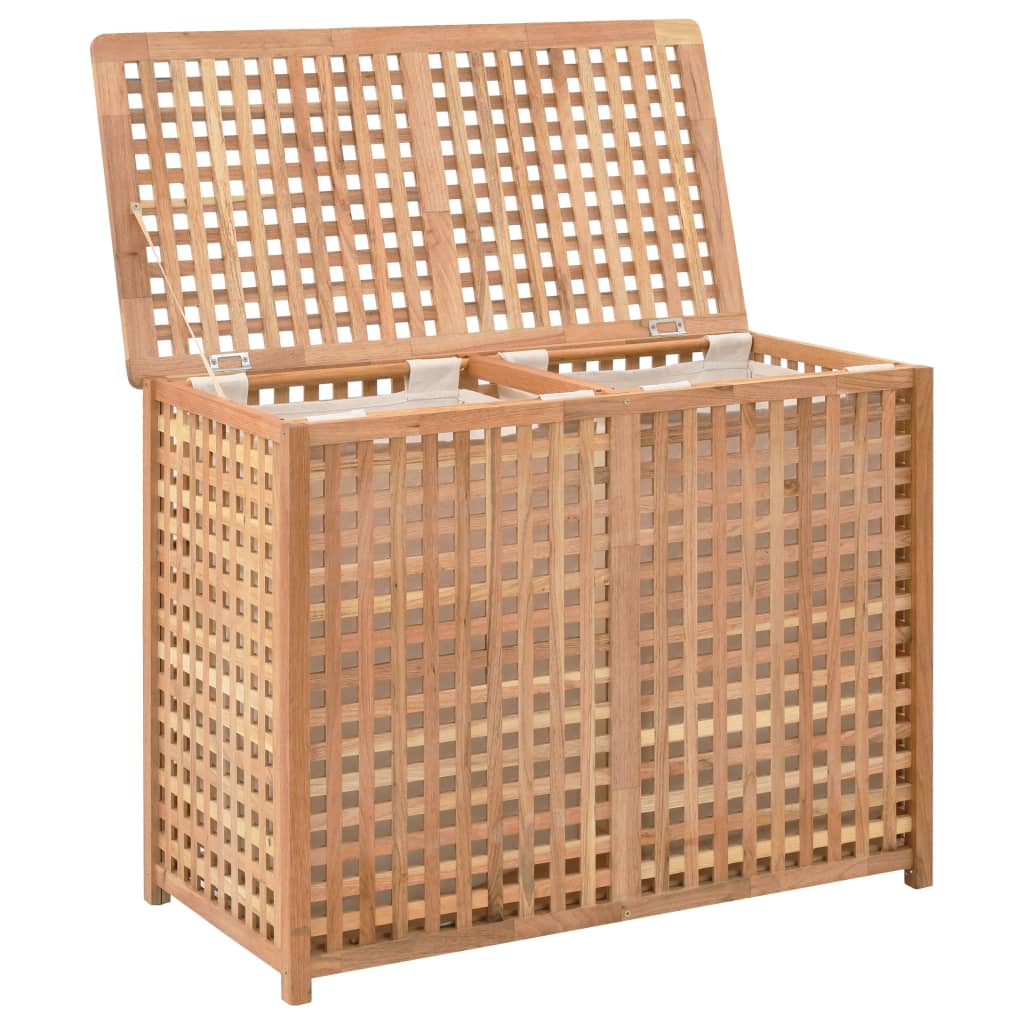 Laundry Bin 87.5x46x67 Cm Solid Walnut Wood