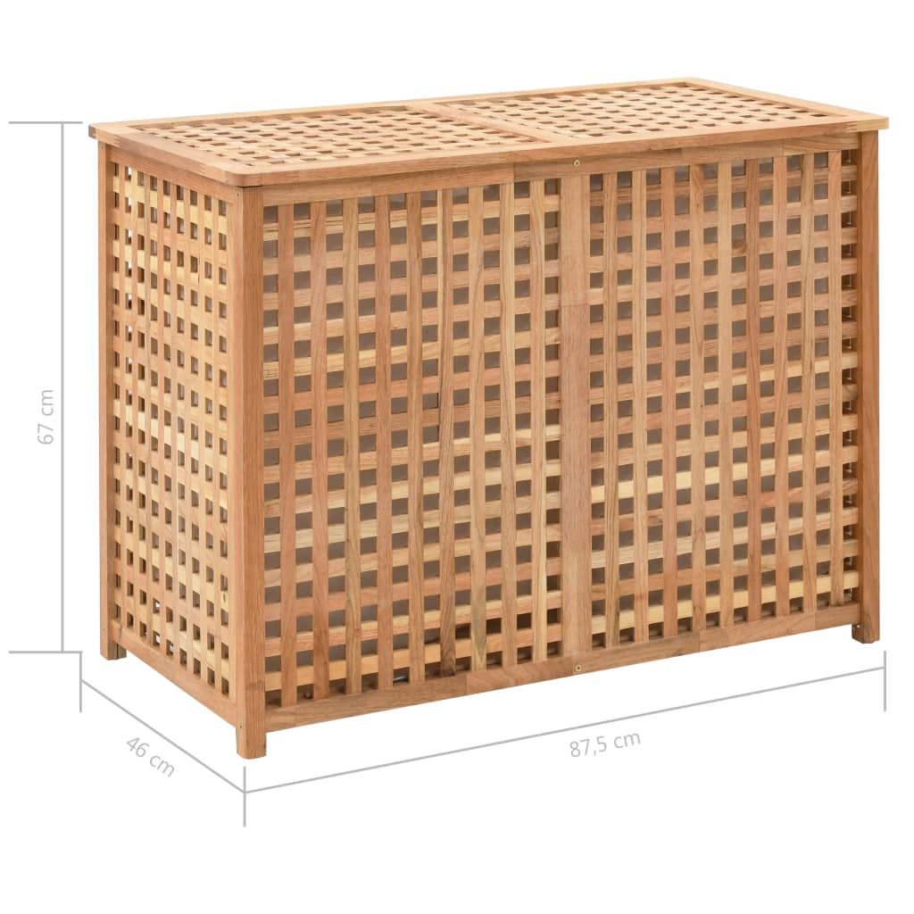 Laundry Bin 87.5x46x67 Cm Solid Walnut Wood
