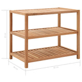 Bathroom Shelf Solid Walnut Wood 65x40x55 cm - Close-Up Angle