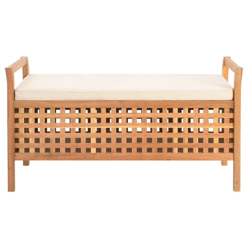 Storage Bench 93x49x49 Cm Solid Walnut Wood