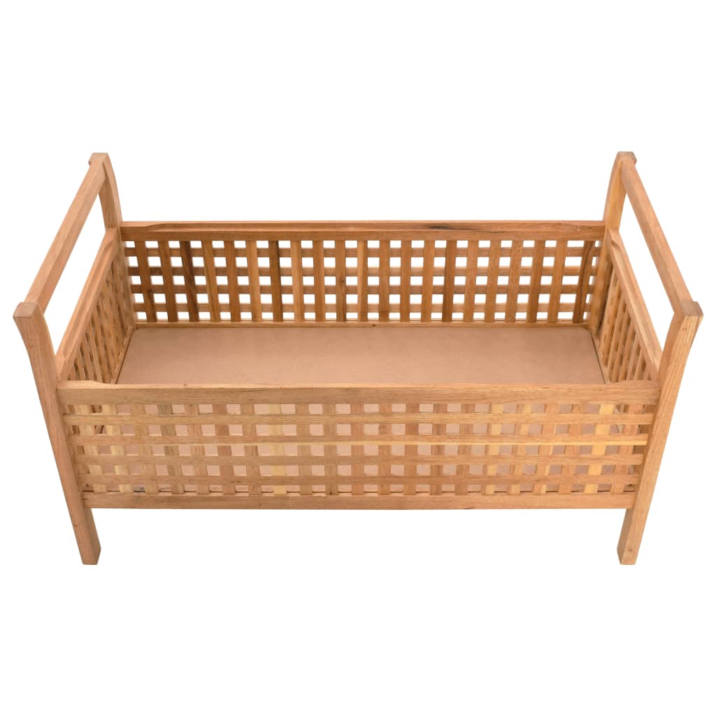 Storage Bench 93x49x49 Cm Solid Walnut Wood