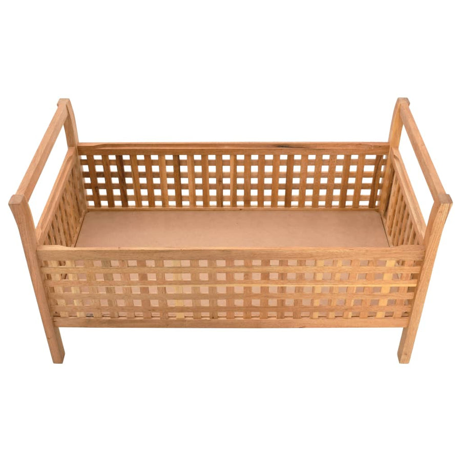 Storage Bench 93x49x49 Cm Solid Walnut Wood