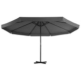 Garden Parasol with Portable Base Anthracite - Front View