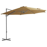 Garden Parasol with Portable Base Taupe - Front View