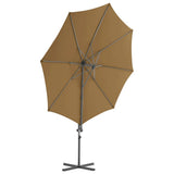 Garden Parasol with Portable Base Taupe - Top-Down View