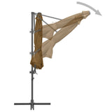 Garden Parasol with Portable Base Taupe - Rear View