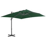Garden Parasol with Portable Base Green - Front View