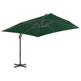 Garden Parasol with Portable Base Green - Side View