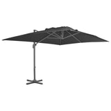 Garden Parasol with Portable Base Anthracite - Front View