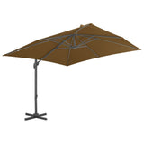 Garden Parasol with Portable Base Taupe - Side View