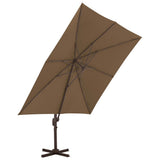 Garden Parasol with Portable Base Taupe - Top-Down View