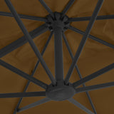 Garden Parasol with Portable Base Taupe - Close-Up Angle