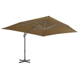 Garden Parasol with Portable Base Taupe - Side View