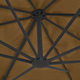 Garden Parasol with Portable Base Taupe - Rear View