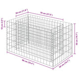 Gabion Raised Bed Galvanised Steel 90x50x50 cm - Low Angle