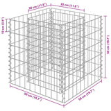 Gabion Raised Bed Galvanised Steel 50x50x50 cm - Close-Up Angle