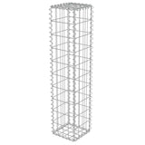 Gabion Wall with Covers Galvanised Steel 20x20x100 cm - Front View