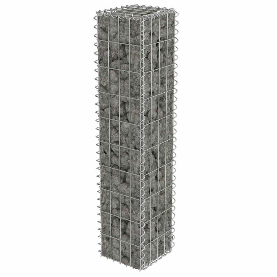 Gabion Wall with Covers Galvanised Steel 20x20x100 cm