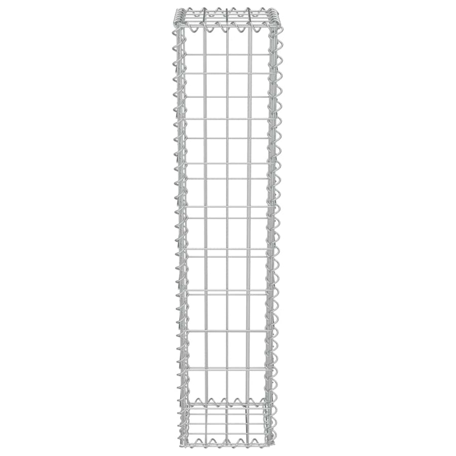 Gabion Wall with Covers Galvanised Steel 20x20x100 cm