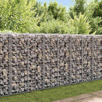 Gabion Wall with Covers Galvanised Steel 20x20x100 cm