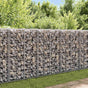 Gabion Wall with Covers Galvanised Steel 20x20x100 cm