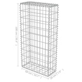 Gabion Wall with Covers Galvanised Steel 50x20x100 cm