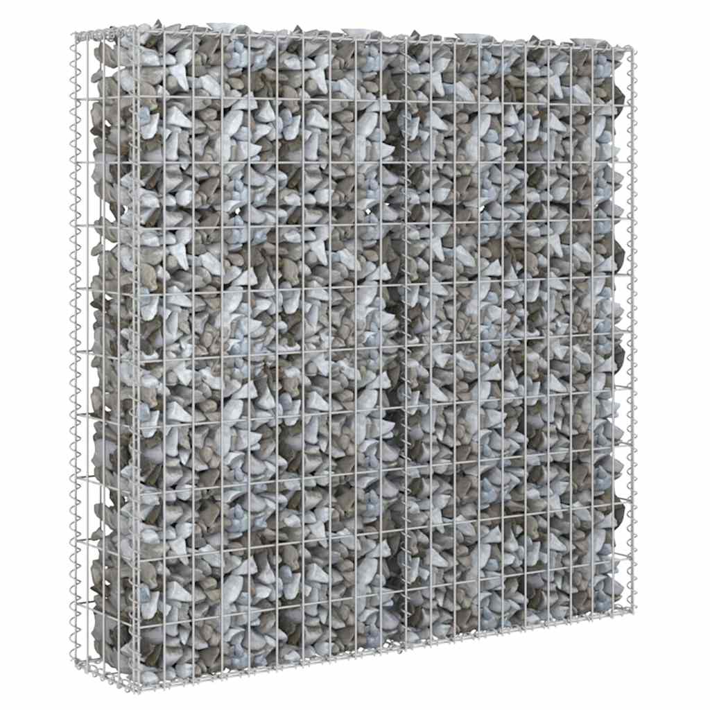 Gabion Wall with Covers Galvanised Steel 80x20x100 cm