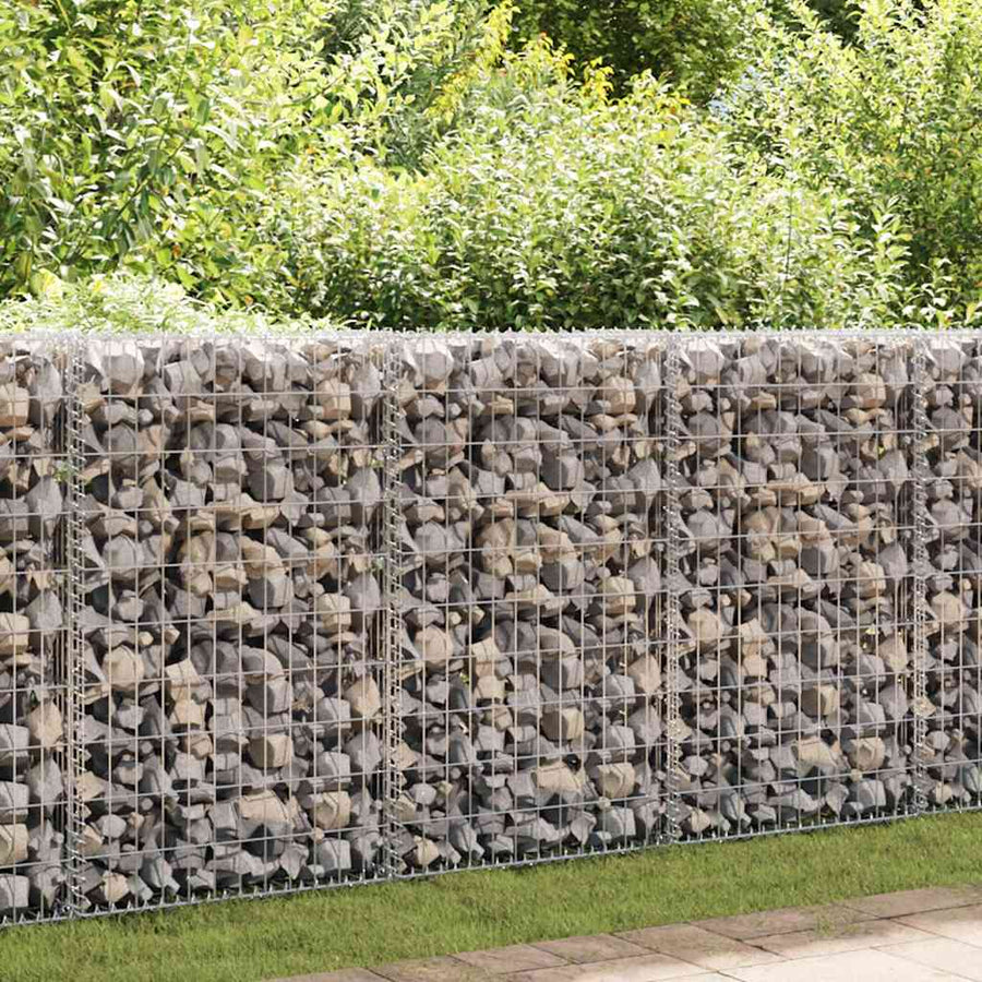 Gabion Wall with Covers Galvanised Steel 80x20x100 cm