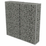 Gabion Wall with Covers Galvanised Steel 100x20x100 cm - Front View
