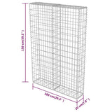 Gabion Wall with Covers Galvanised Steel 100x20x150 cm - Close-Up Angle