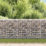 Gabion Wall with Covers Galvanised Steel 200x20x85 cm - Top-Down View