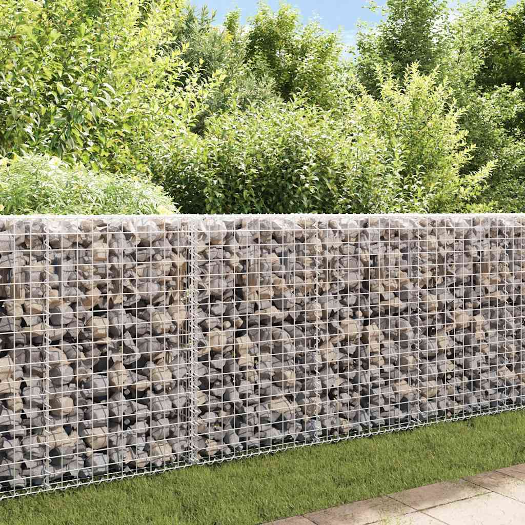 Gabion Wall with Covers Galvanised Steel 200x20x85 cm