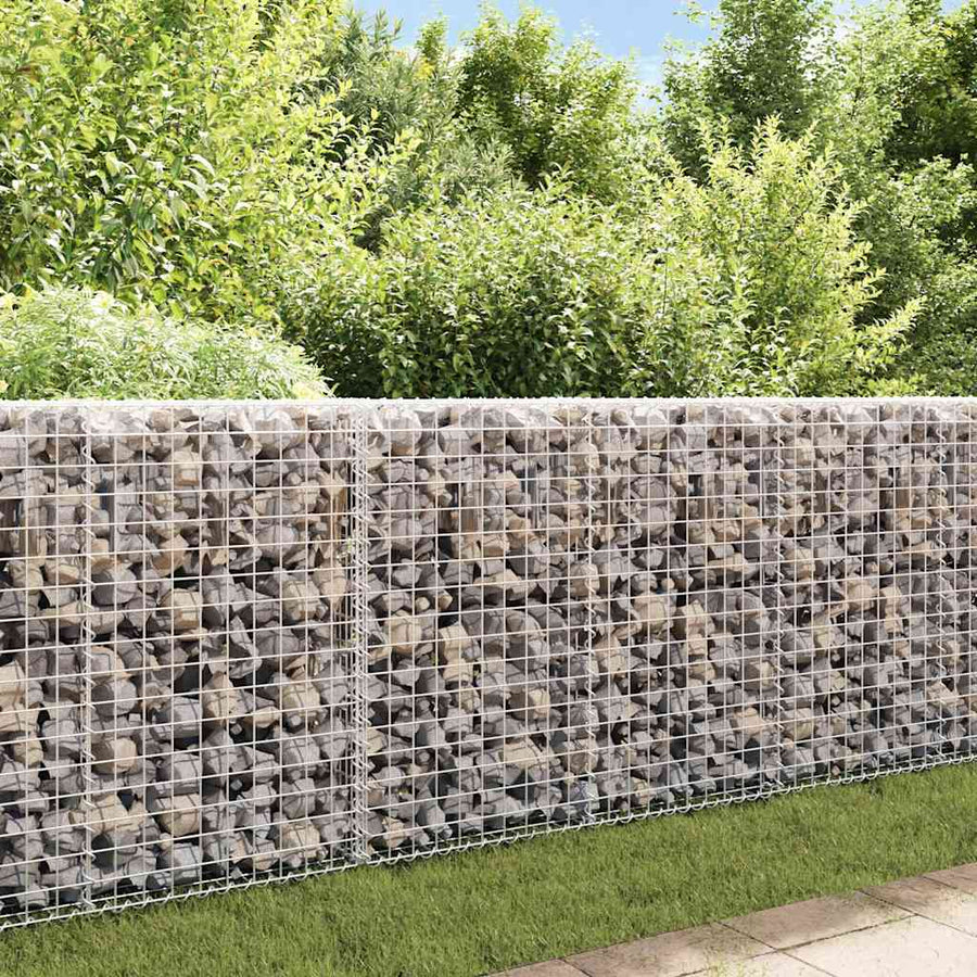 Gabion Wall with Covers Galvanised Steel 200x20x85 cm
