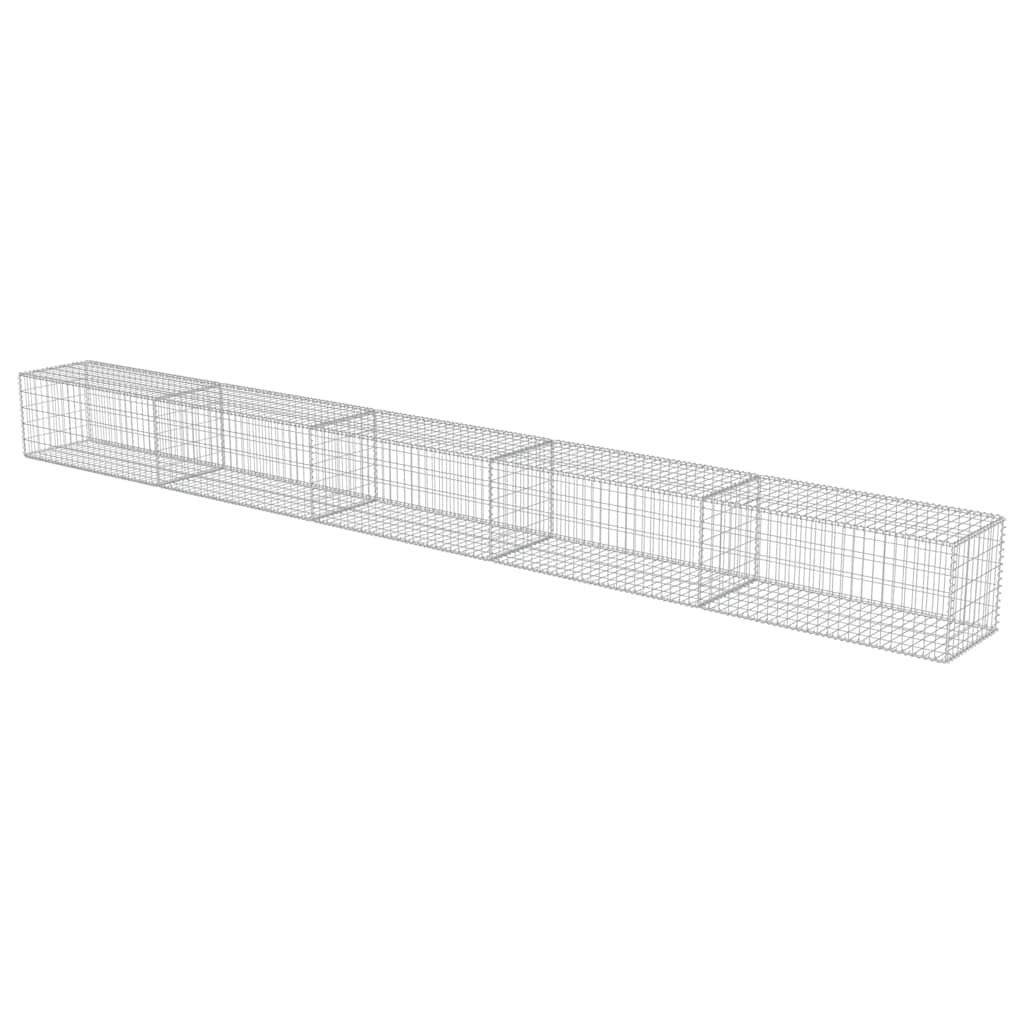 Gabion Wall with Covers Galvanised Steel 600x50x50 cm