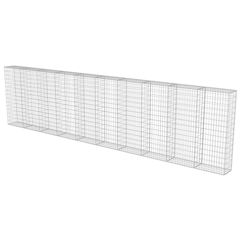 Gabion Wall with Covers Galvanised Steel 600x30x150 cm