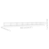 Gabion Wall with Covers Galvanised Steel 900x50x50 cm - Close-Up Angle