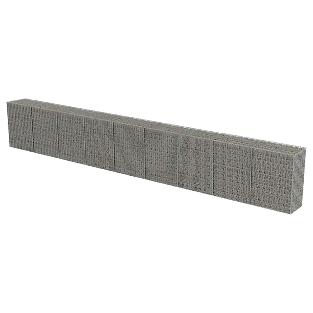 Gabion Wall with Covers Galvanised Steel 900x50x100 cm