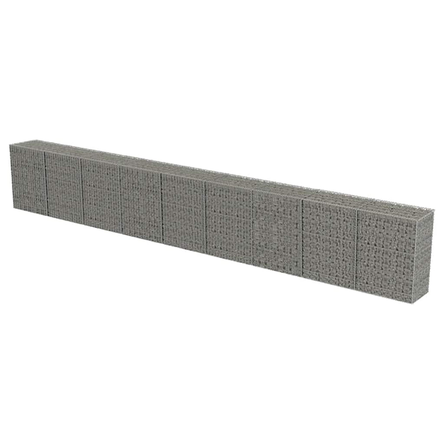 Gabion Wall with Covers Galvanised Steel 900x50x100 cm