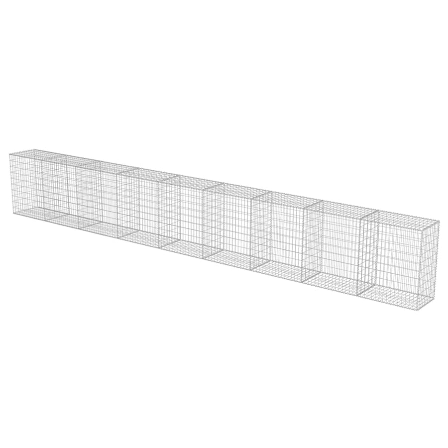 Gabion Wall with Covers Galvanised Steel 900x50x100 cm