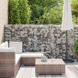 Gabion Wall with Covers Galvanised Steel 900x50x150 cm - Side View
