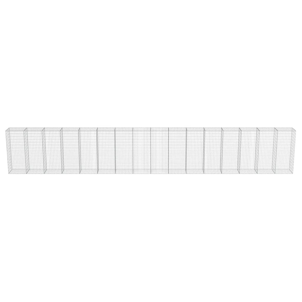 Gabion Wall with Covers Galvanised Steel 900x50x150 cm