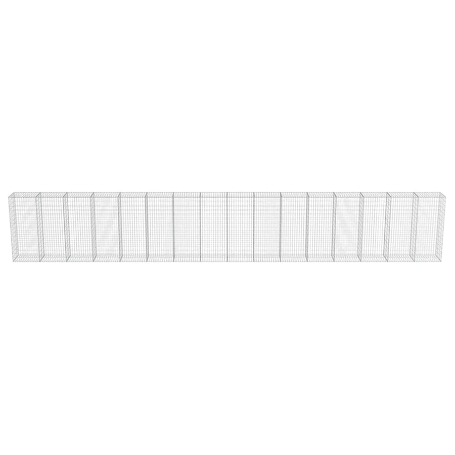 Gabion Wall with Covers Galvanised Steel 900x50x150 cm
