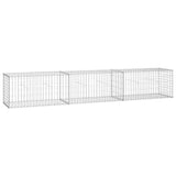 Gabion Wall with Covers Galvanised Steel 300x50x50 cm - Front View