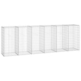 Gabion Wall with Covers Galvanised Steel 300x50x100 cm - Front View