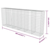 Gabion Wall with Covers Galvanised Steel 300x50x150 cm - Close-Up Angle