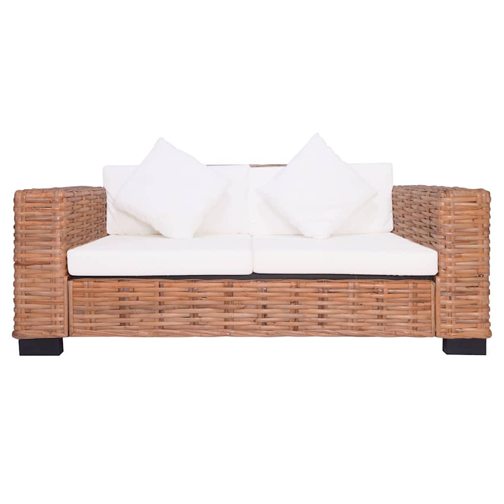 2-Seater Garden Sofa Natural Rattan