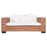 2-Seater Garden Sofa Natural Rattan