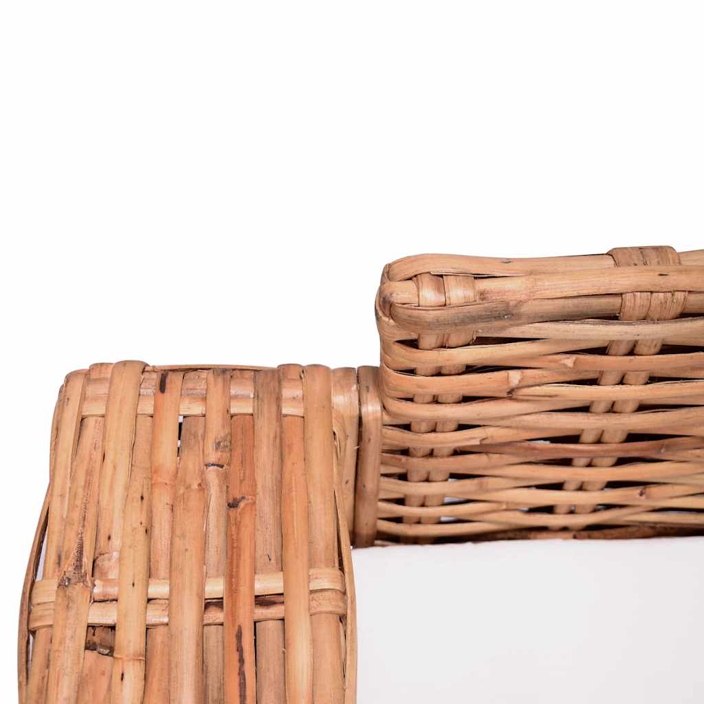 2-Seater Garden Sofa Natural Rattan