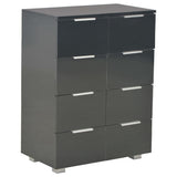 Sideboard High Gloss Black 60x35x80 cm Engineered Wood - Front View