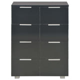 Sideboard High Gloss Black 60x35x80 cm Engineered Wood - Side View